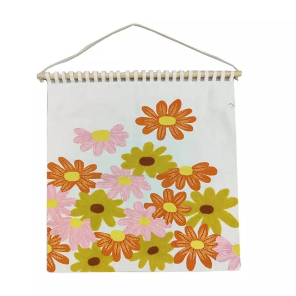 Bed Bath and Beyond Wild Sage Floral 70’s embellished tapestry hanging